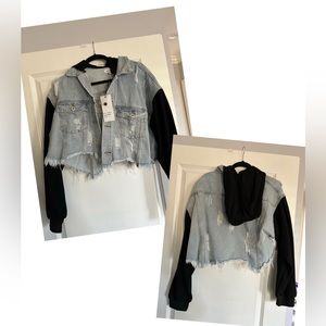 Jean jacket with hoodie